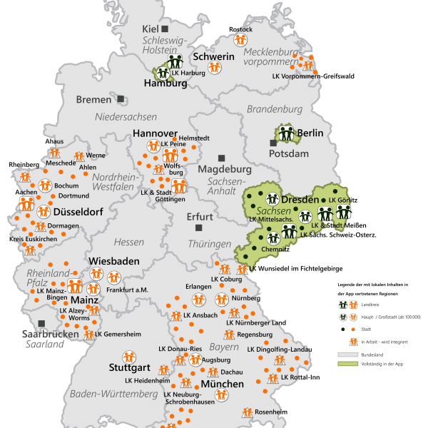 Übersicht integrierte Städte und Regionen