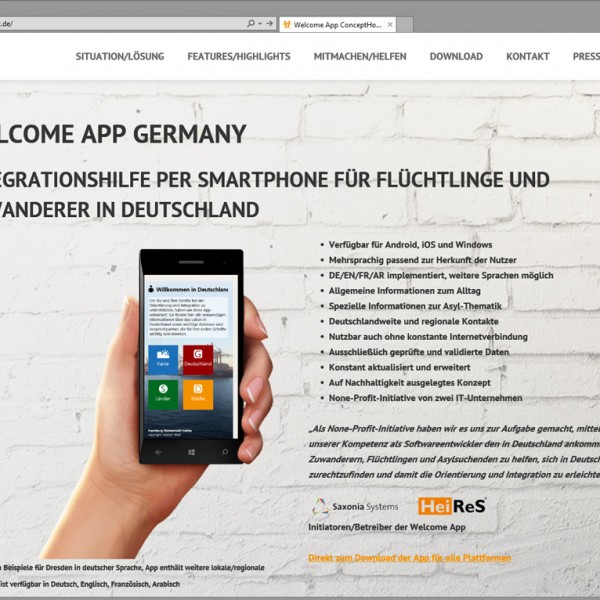 Neue Welcome App Webseite online